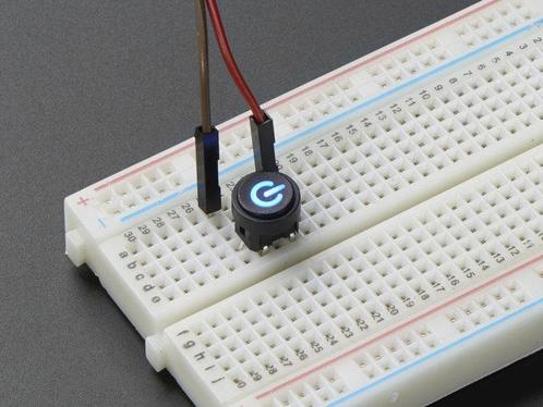 Mini Illuminated Momentary Pushbutton - Blue Power Symbol..., Hobby en Vrije tijd, Elektronica-componenten, Verzenden