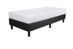 Eenpersoons Boxspring 90x200 cm - Zwart Skai - Inclusief, Verzenden, Nieuw, Matras