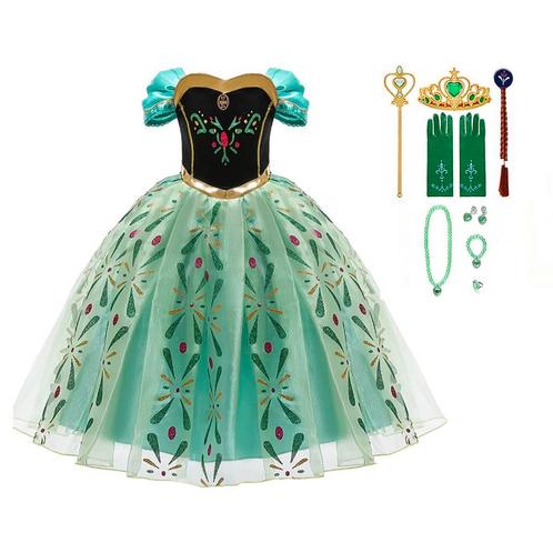 Frozen Anna jurk + Accessoires- maat 92 tm 140, Kinderen en Baby's, Carnavalskleding en Verkleedspullen, Meisje, Nieuw, 110 t/m 116