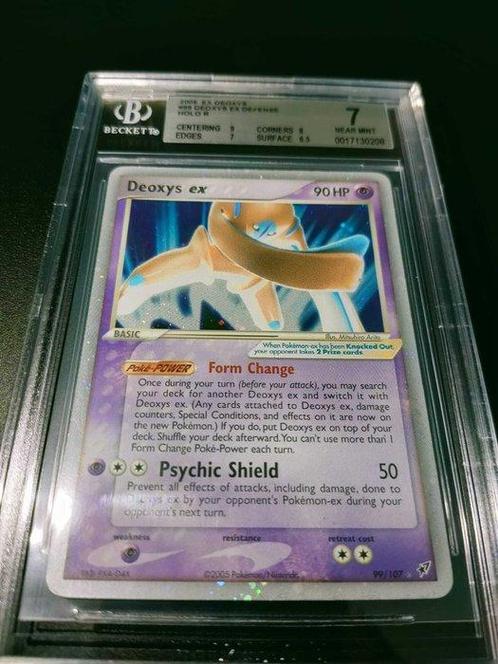 Beckett - 1 Graded card - Pokémon - Deoxys - Beckett 7, Hobby en Vrije tijd, Verzamelkaartspellen | Pokémon