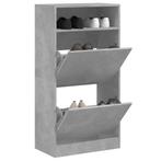 vidaXL Schoenenkast 60x34x116 cm bewerkt hout betongrijs, Huis en Inrichting, Verzenden, Nieuw