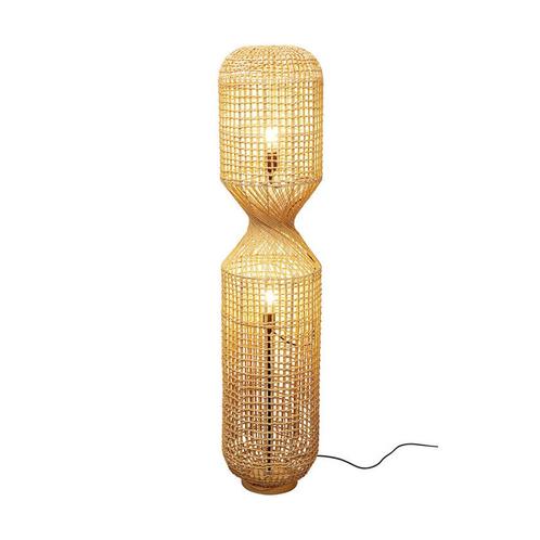 *WOONWINKEL* Kare Design Aloha Vloerlamp Riet Retro 136 Cm, Huis en Inrichting, Lampen | Vloerlampen, Nieuw, Verzenden