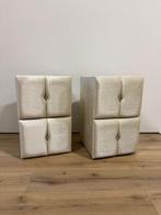 2 Nachtkastjes met Lade – Beige/Crème Fluweel – 40x35 cm, Huis en Inrichting, Nieuw, Kunststof, 45 tot 65 cm, Minder dan 55 cm