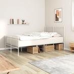 vidaXL Bedframe met hoofd- en voeteneinde metaal wit 140x200, Huis en Inrichting, Slaapkamer | Bedden, Verzenden, Wit, 140 cm