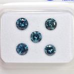 5 pcs Diamant (Kleurbehandeld) - 0.96 ct - Rond - Fancy, Sieraden, Tassen en Uiterlijk, Edelstenen, Nieuw