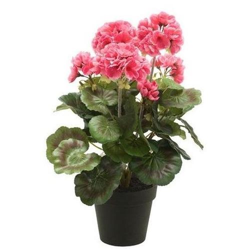 Kunstplant Geranium roze in zwarte pot 35 cm  - Kunst gera.., Huis en Inrichting, Kamerplanten, Ophalen of Verzenden