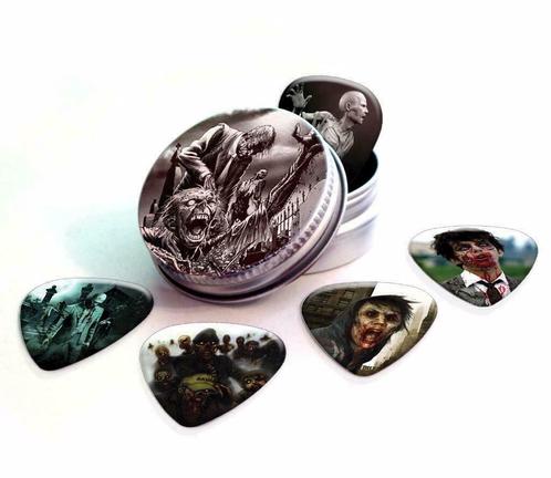 Blikje plectrums met afbeelding van een Zombie Walking Dead, Verzamelen, Overige Verzamelen, Nieuw, Ophalen of Verzenden
