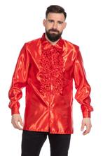 Disco Blouse Ruches Rood, Kleding | Heren, Verzenden, Nieuw