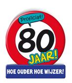 Verjaardagskaart 80 Jaar Verkeersbord 16,5cm, Verzenden, Nieuw
