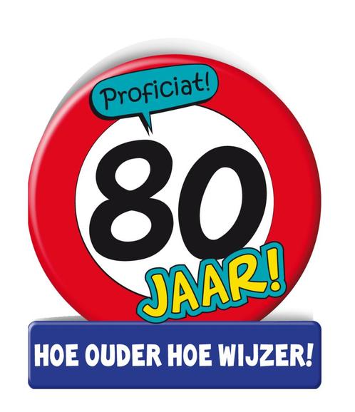 Verjaardagskaart 80 Jaar Verkeersbord 16,5cm, Hobby en Vrije tijd, Feestartikelen, Nieuw, Verzenden