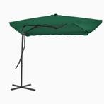 vidaXL Parasol met stalen paal 250x250 cm groen, Tuin en Terras, Parasols, Verzenden, Nieuw