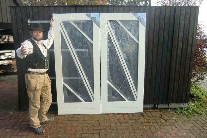 Tuindeuren, Erkers, voordeuren,700 deuren op voorraad!, Doe-het-zelf en Verbouw, Deuren en Horren, Nieuw, Glas, Hout, Buitendeur