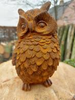 Beeldje - Beautiful cast iron owl statue with fine details -