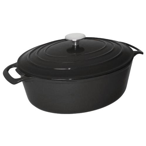 Vogue ovale inductie braadpan zwart 6L, Huis en Inrichting, Keuken | Keukenbenodigdheden, Verzenden