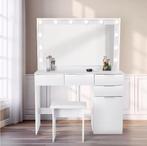 Kaptafel met LED Spiegel, 5 Lades en Kruk, Verzenden, Nieuw