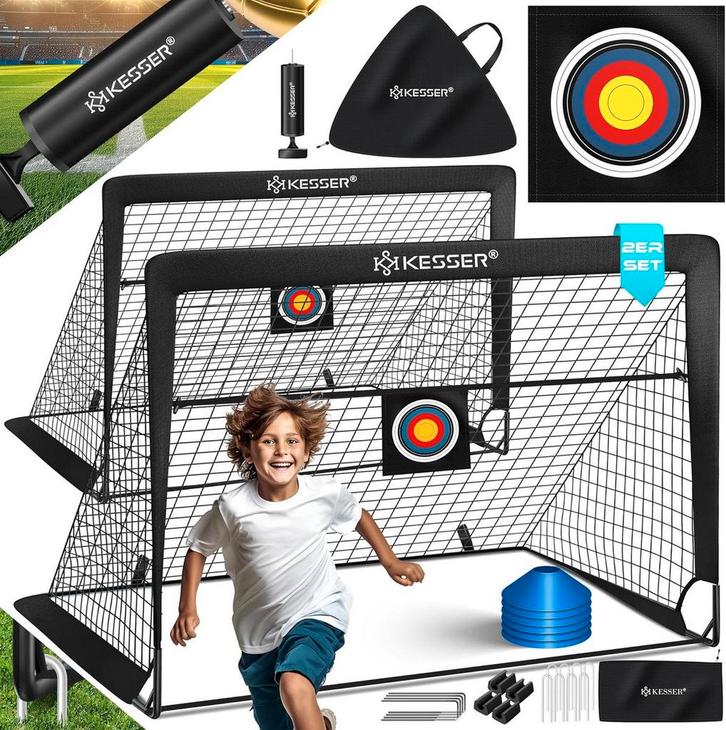 KESSER® Voetbaldoel voor kinderen - Pop-up - Set van 2 - Zwa, Huis en Inrichting, Overige Huis en Inrichting, Nieuw, Verzenden
