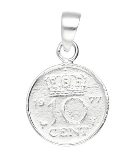 Zilveren Dubbeltje 10 cent kettinghanger, Sieraden, Tassen en Uiterlijk, Kettinghangers, Verzenden