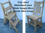 Trapstoel 2-in-1, stoel en huishoudtrapje / ladder in-een, Nieuw, Vijf, Zes of meer stoelen, Teakhout, robuust, blank hout, rustiek, hout, natuurlijk, stoer