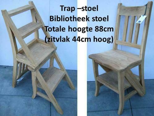 Trapstoel 2-in-1, stoel en huishoudtrapje / ladder in-een, Huis en Inrichting, Stoelen, Vijf, Zes of meer stoelen, Bruin, Nieuw