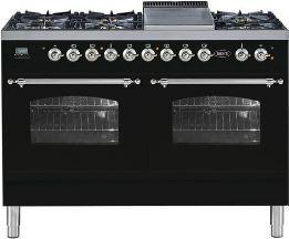 Boretti VFPNR1207ZW fornuis zwart, Witgoed en Apparatuur, Fornuizen, 60 cm of meer, Vrijstaand, 5 kookzones of meer, Energieklasse A of zuiniger