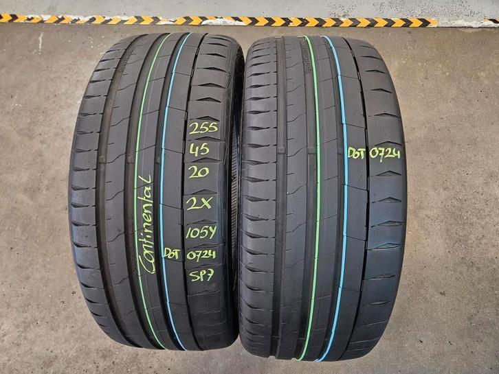255/45/20 105Y CONTINENTAL ZOMERBANDEN 6,3MM PROFIEL 2X, Auto-onderdelen, Banden en Velgen, 20 inch, Erkend duurzaam, Zomerbanden