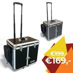 Pedicure koffer MEDI, Zwart & Antraciet, met stopcontact, Wieltjes, Hard kunststof, 45 tot 55 cm, Nieuw