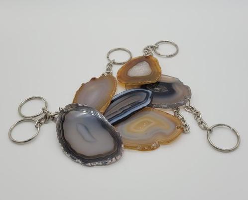 Agaat sleutelhanger, Verzamelen, Mineralen en Fossielen, Ophalen of Verzenden