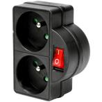 Benson Stopcontact Duo - A-Pin - Schakelaar - 250V - Zwart, Nieuw, Ophalen of Verzenden