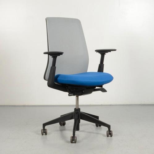 Bureaustoel Haworth Soji - Blauw - Grijs mesh - 4D, Zakelijke goederen, Kantoor en Winkelinrichting | Kantoormeubilair en Inrichting