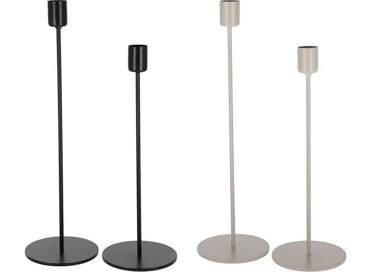 JENS Living Kandelaar finn - Set van 2 - Metaal - Grijs, Huis en Inrichting, Woonaccessoires | Kandelaars en Kaarsen, Nieuw, Verzenden