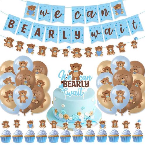 33-delige babyshower decoratie set We Can Bearly Wait, Hobby en Vrije tijd, Feestartikelen, Geboorte of Huwelijk, Versiering, Nieuw