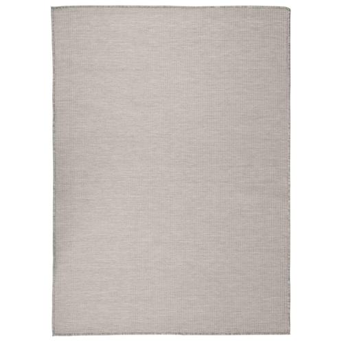 vidaXL Buitenkleed platgeweven 200x280 cm taupe, Huis en Inrichting, Stoffering | Tapijten en Kleden, Nieuw, Verzenden