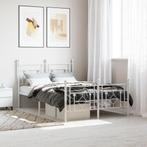 vidaXL Bedframe met hoofd- en voeteneinde metaal wit 120x200, Verzenden, Wit, Nieuw, Twijfelaar