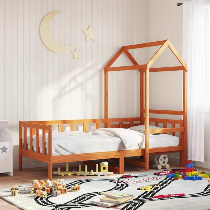 vidaXL Dagbed Set 2 pcs Wasbruin Massief grenenhout, Huis en Inrichting, Slaapkamer | Bedden, Bruin, Nieuw, Hout, Verzenden