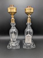 Kandelaar (De 19e eeuw) (2) - Glas, Messing - Ex Sothebys