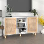 vidaXL Dressoir 105x30x60 cm massief grenenhout en rattan, 100 tot 150 cm, Verzenden, Nieuw, Grenenhout