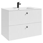Badplaats Badkamermeubel Saros 80 cm - Wit - met Wastafel, Verzenden, Nieuw, Wastafelkast