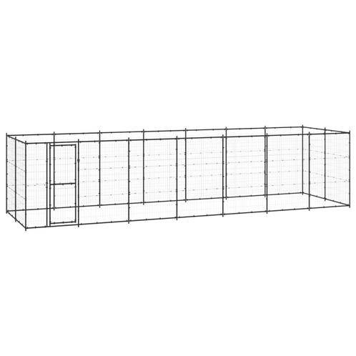 vidaXL Hondenkennel 16,94 m² staal, Dieren en Toebehoren, Honden-accessoires, Nieuw, Verzenden