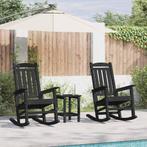 vidaXL Tuin Schommelstoel 2 pcs Zwart 70 x 92 x 108cm, Tuin en Terras, Tuinstoelen, Verzenden, Nieuw, Kunststof