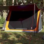 vidaXL Tent 2-persoons waterdicht grijs en oranje, Caravans en Kamperen, Verzenden, Nieuw, Tot en met 2
