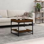 vidaXL Salontafel 49,5x49,5x45 cm bewerkt hout bruin, Huis en Inrichting, Tafels | Salontafels, Minder dan 50 cm, 50 tot 100 cm