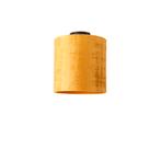 Plafondlamp mat zwart velours kap goud 25 cm - Combi, Nieuw, Overige materialen, Modern