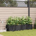 vidaXL Tuinplanten 1 pc Basketweave met opslag Zwart 160 x, Verzenden, Nieuw, Metaal, Minder dan 60 cm