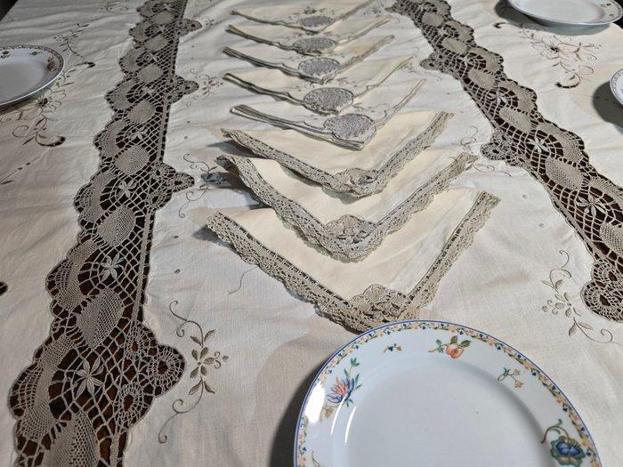 Tafelkleed (8) - 250 cm - 170 cm, Antiek en Kunst, Antiek | Kleden en Textiel