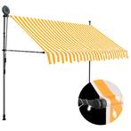 vidaXL Luifel handmatig uitschuifbaar met LED 300 cm wit en, Verzenden, Nieuw