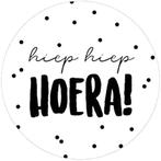 30x Sticker Hiep Hiep Hoera! - Zwart - Wit - Sluitsticker -, Verzenden, Nieuw