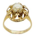 Ring - 18 karaat Geel goud Parel, Sieraden, Tassen en Uiterlijk, Ringen, Nieuw