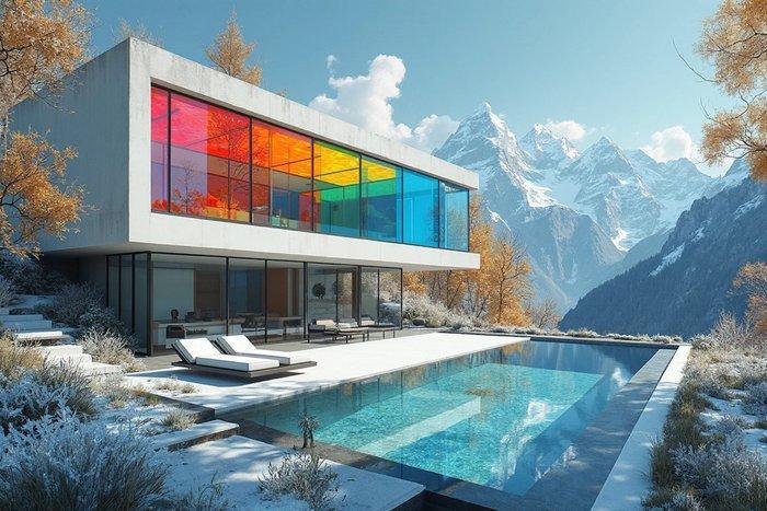 KOYA (1967) - Val dIsère by Renzo Piano Toile 1/1 Large, Antiek en Kunst, Kunst | Designobjecten