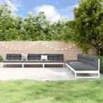 vidaXL 6-delige Loungeset massief grenenhout wit, Tuin en Terras, Tuinsets en Loungesets, Verzenden, Nieuw, 6 zitplaatsen, Loungeset