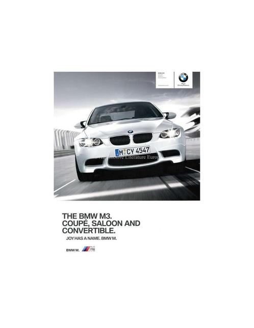 2011 BMW M3 COUPE | SEDAN | CABRIOLET BROCHURE ENGELS, Boeken, Auto's | Folders en Tijdschriften, BMW